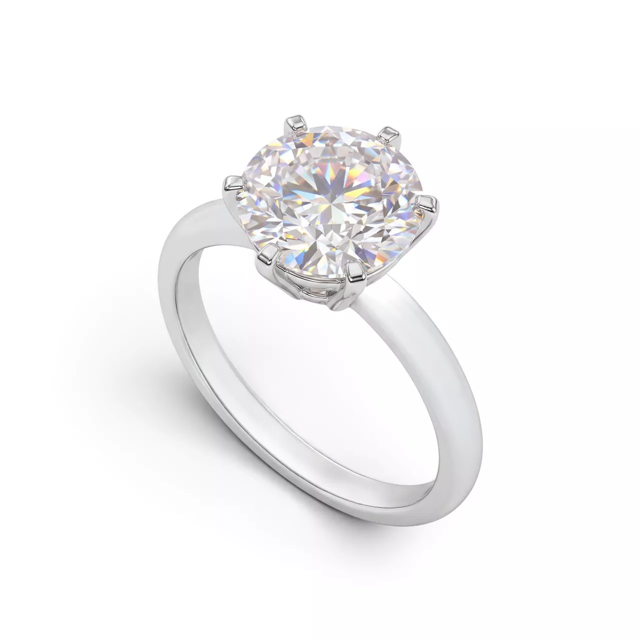 Золотое кольцо с диаллантом 3.0ct огранки "Круг"